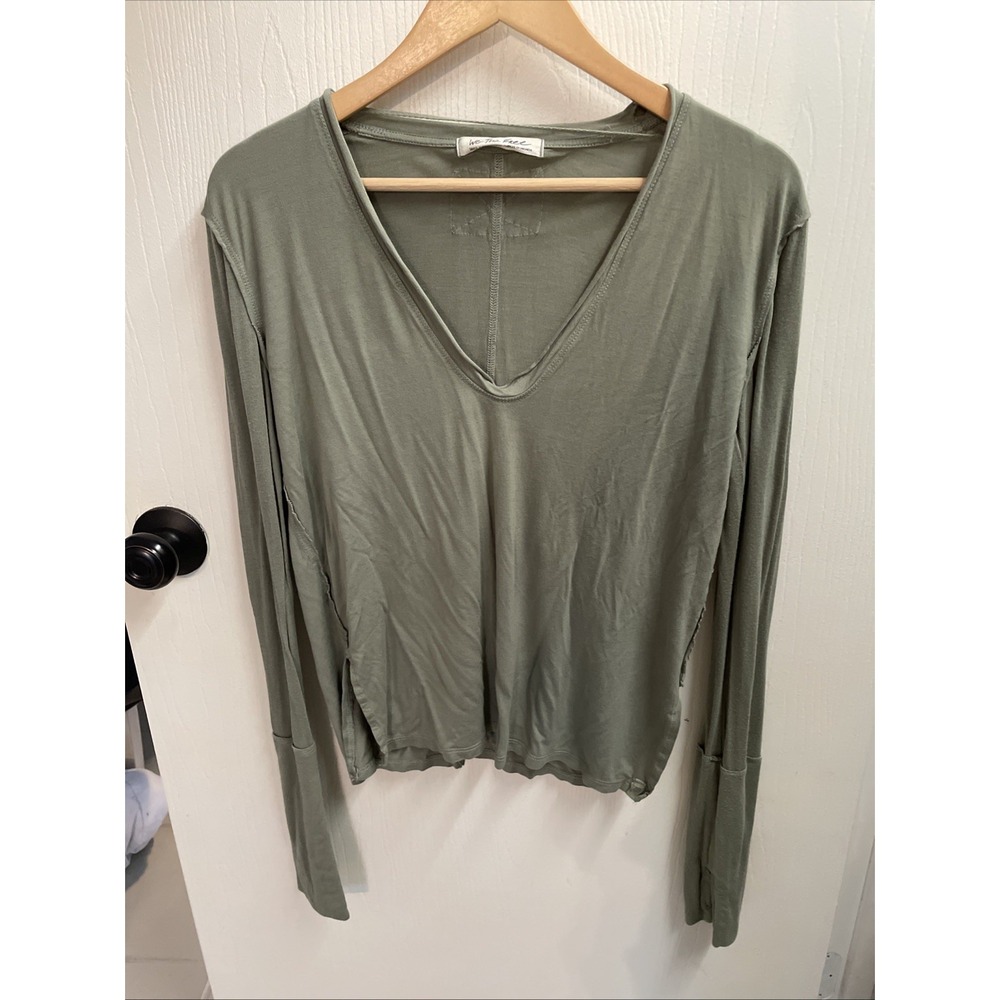 Free People Green V Neck Long sleeve Woman's Small We The Free